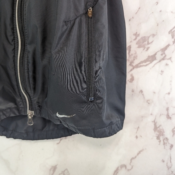 Nike Vest Womens Medium Black Jacket Windbreaker Vtg 90s Y2K Cycling Golf Zip In - Picture 3 of 16